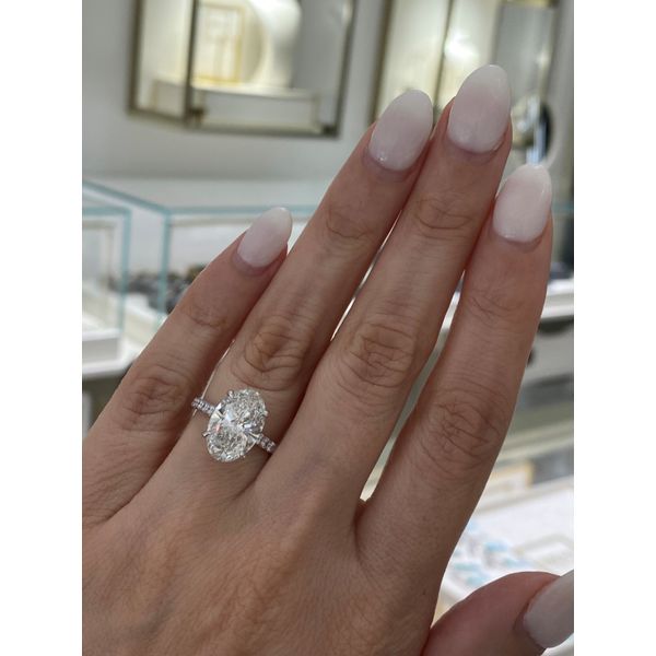 4.43 Carat Lab Grown Diamond Oval Solitiare Engagement Ring Image 4 Brax Jewelers Newport Beach, CA