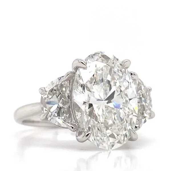 5.09Ct Three Stone Oval Cut Engagement Ring Set In 14 Karat White Gold Image 3 Brax Jewelers Newport Beach, CA
