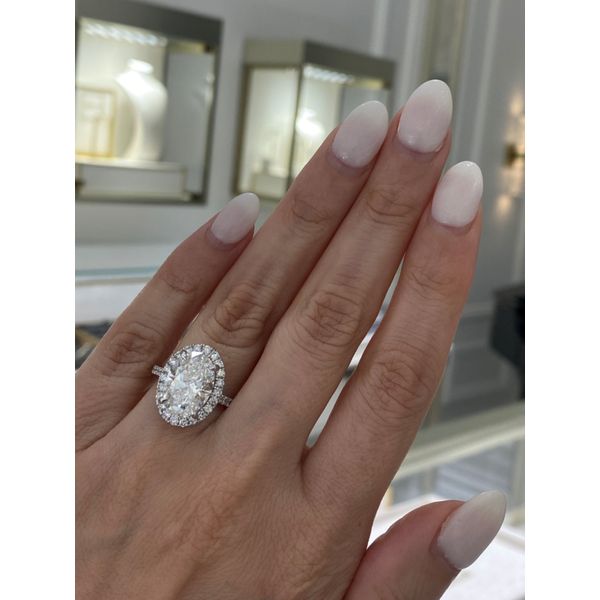 5.04Ct Oval Cut Engagement Ring Set In 14 Karat White Gold Image 3 Brax Jewelers Newport Beach, CA