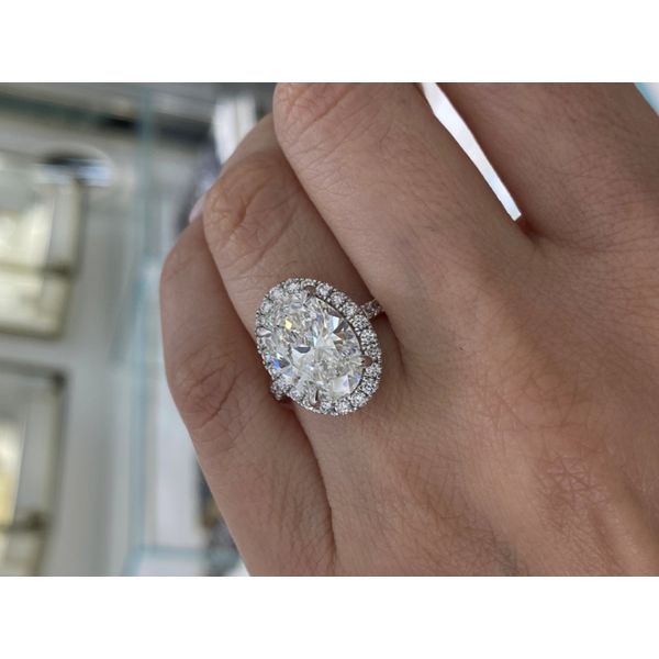 5.04Ct Oval Cut Engagement Ring Set In 14 Karat White Gold Image 4 Brax Jewelers Newport Beach, CA