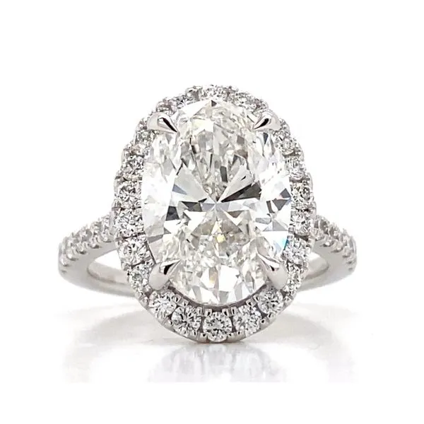 5.04Ct Oval Cut Engagement Ring Set In 14 Karat White Gold Brax Jewelers Newport Beach, CA