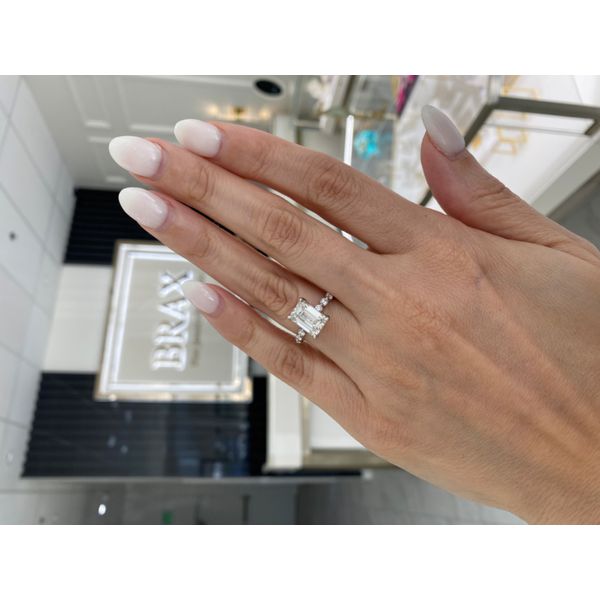 3.52Ct Emerald Cut Engagement Ring Set In 14 Karat White Gold Image 4 Brax Jewelers Newport Beach, CA