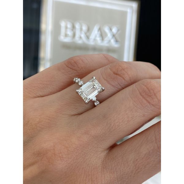3.52Ct Emerald Cut Engagement Ring Set In 14 Karat White Gold Image 5 Brax Jewelers Newport Beach, CA