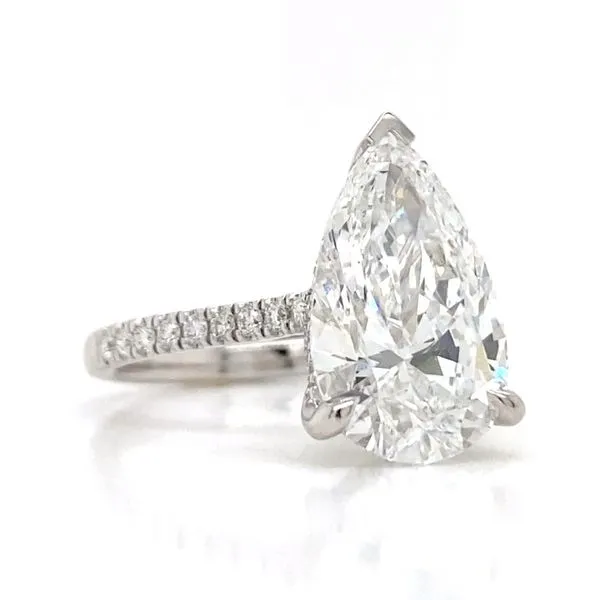 4.03Ct Pear Cut Engagement Ring Set In 14 Karat White Gold Image 3 Brax Jewelers Newport Beach, CA