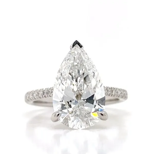 4.03Ct Pear Cut Engagement Ring Set In 14 Karat White Gold Brax Jewelers Newport Beach, CA