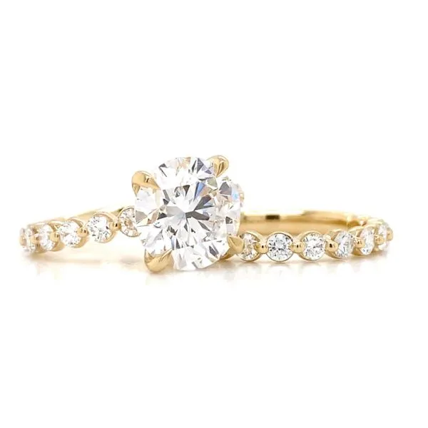 3.36Ct Round Cut Engagement Ring And Wedding Band Set In 14 Karat Yellow Gold Brax Jewelers Newport Beach, CA
