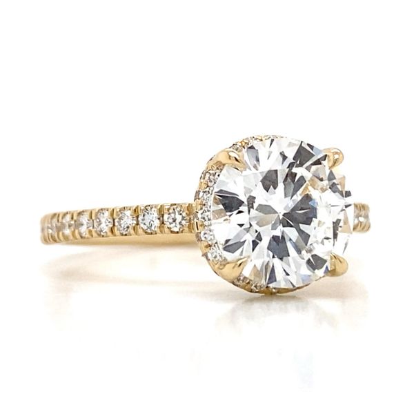 2.01Ct Hidden Halo Round Cut Engagement Ring Set In 14 Karat Yellow Gold Image 3 Brax Jewelers Newport Beach, CA