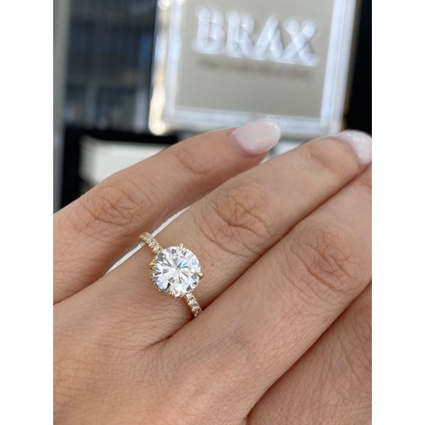2.01Ct Hidden Halo Round Cut Engagement Ring Set In 14 Karat Yellow Gold Image 5 Brax Jewelers Newport Beach, CA