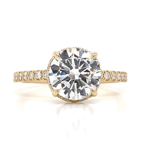 2.01Ct Hidden Halo Round Cut Engagement Ring Set In 14 Karat Yellow Gold Brax Jewelers Newport Beach, CA