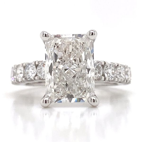 4.03Ct Radiant Cut Engagement Ring Set In 14 Karat White Gold Brax Jewelers Newport Beach, CA