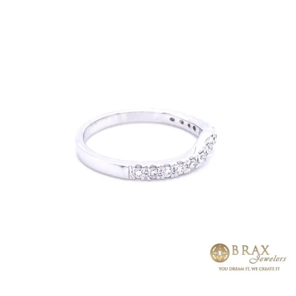 0.30 Curved Diamond Wedding Bands - Women's 14 Karat White Gold bnjr28188r - Brax jewelers Image 2 Brax Jewelers Newport Beach, CA