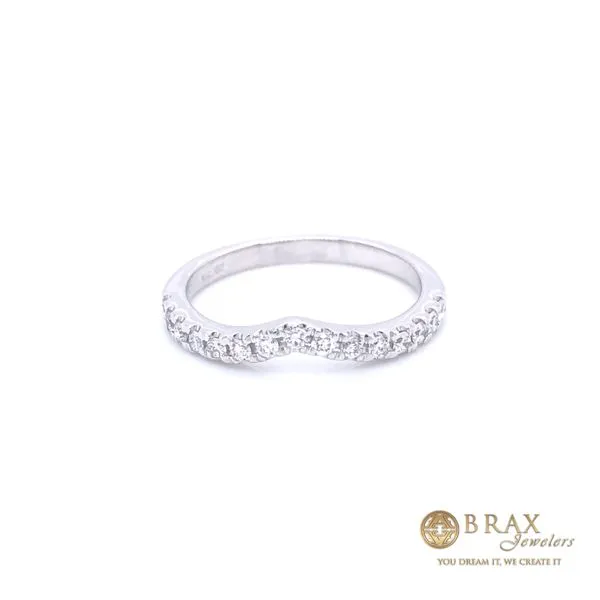 0.30 Curved Diamond Wedding Bands - Women's 14 Karat White Gold bnjr28188r - Brax jewelers Brax Jewelers Newport Beach, CA