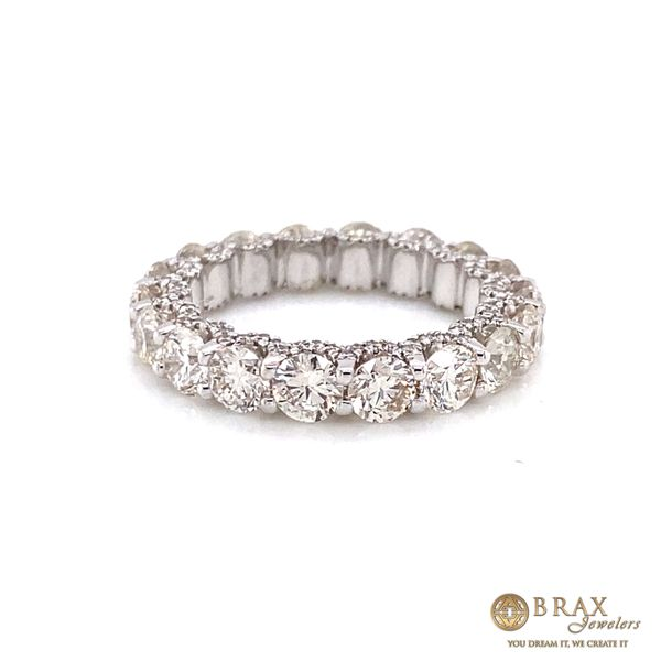 14K White Gold Eternity Wedding Band Brax Jewelers Newport Beach, CA