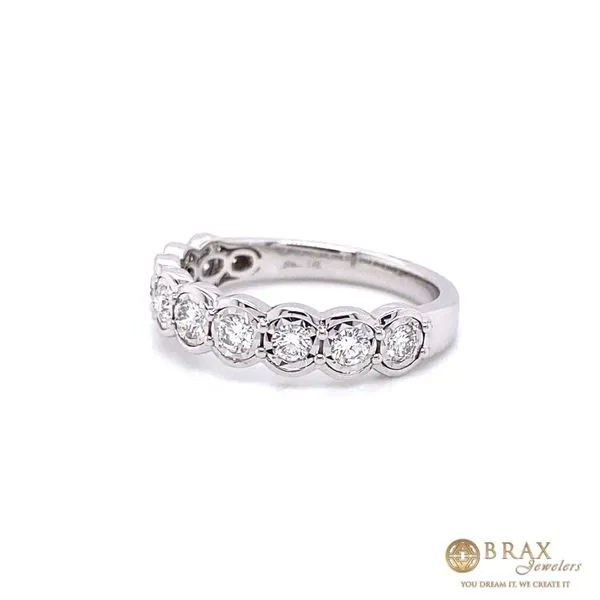 14K White Gold Diamond Wedding Band Image 2 Brax Jewelers Newport Beach, CA