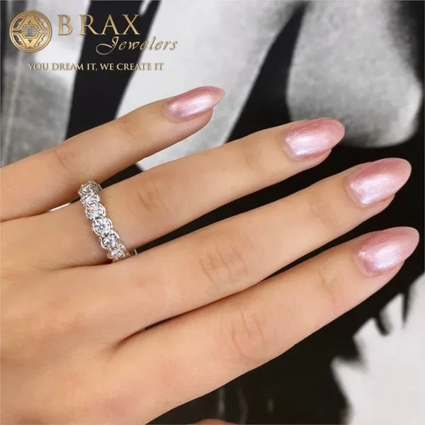 14K White Gold Diamond Wedding Band Image 4 Brax Jewelers Newport Beach, CA