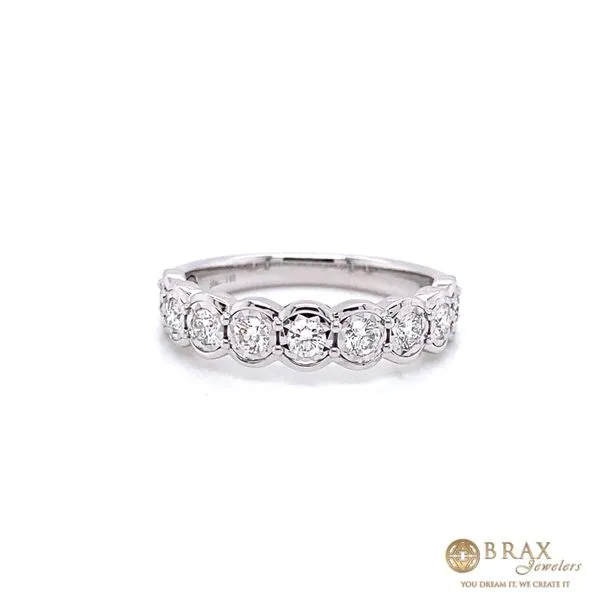 14K White Gold Diamond Wedding Band Brax Jewelers Newport Beach, CA