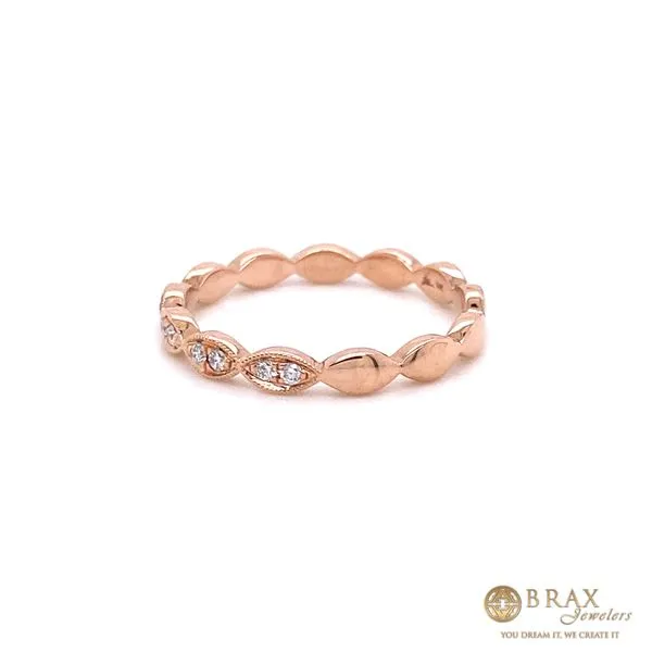 14K Rose Gold Diamond Wedding Band Image 2 Brax Jewelers Newport Beach, CA