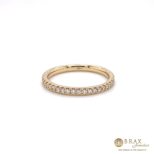 14K Yellow Gold Eternity Diamond Wedding Band Brax Jewelers Newport Beach, CA