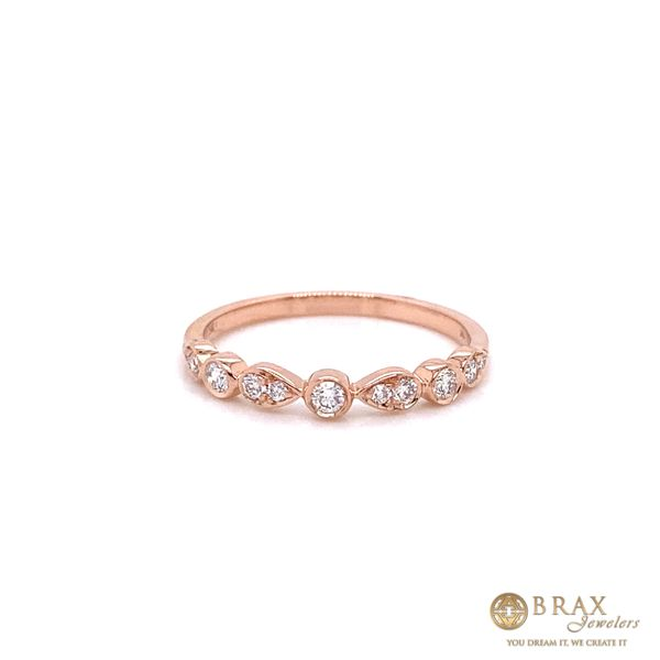 14K Rose Gold Diamond Wedding Band Brax Jewelers Newport Beach, CA