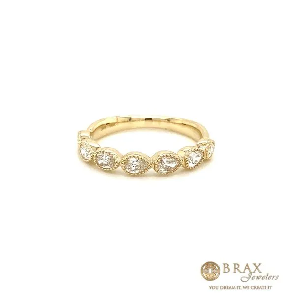 Natural Diamond Wedding Band With 0.60Tw Pear Diamonds Ring Brax Jewelers Newport Beach, CA