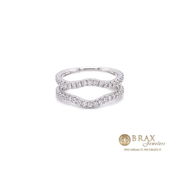 Lady's 14 Karat White Gold Wrap/Insert Natural Diamond Wedding Band With 0.55Tw Round G VS2 Diamonds Brax Jewelers Newport Beach, CA