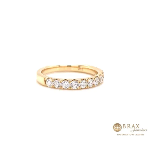 Lady's 14 Karat Yellow Gold Natural Diamond Wedding Band With 0.78Tw Round G VS2 Diamonds Image 2 Brax Jewelers Newport Beach, CA