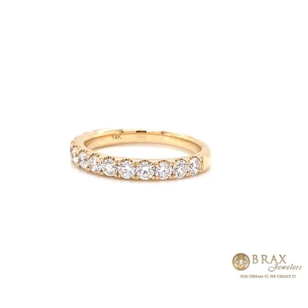 Lady's 14 Karat Yellow Gold Natural Diamond Wedding Band With 0.78Tw Round G VS2 Diamonds Image 3 Brax Jewelers Newport Beach, CA