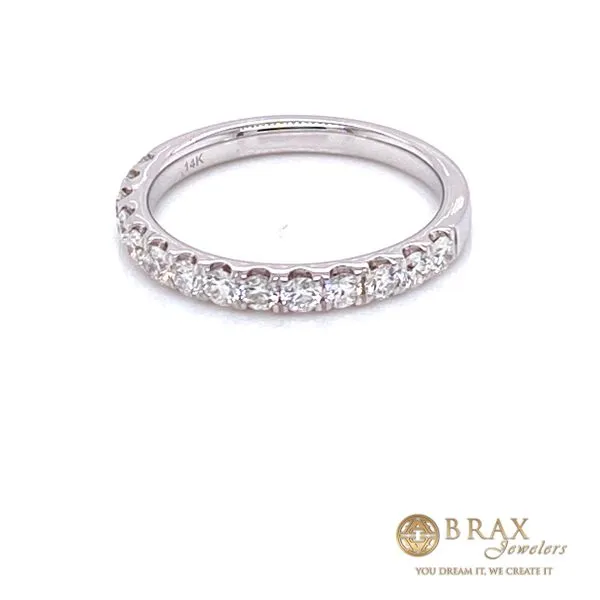 Lady's 14 Karat White Gold Natural Diamond Wedding Band With 0.53Tw Round G VS2 Diamonds Image 2 Brax Jewelers Newport Beach, CA