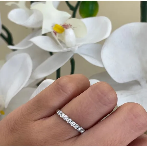Lady's 14 Karat White Gold Natural Diamond Wedding Band With 0.53Tw Round G VS2 Diamonds Image 4 Brax Jewelers Newport Beach, CA