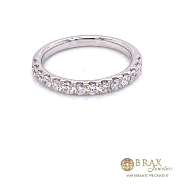 Lady's 14 Karat White Gold Natural Diamond Wedding Band With 0.53Tw Round G VS2 Diamonds Brax Jewelers Newport Beach, CA