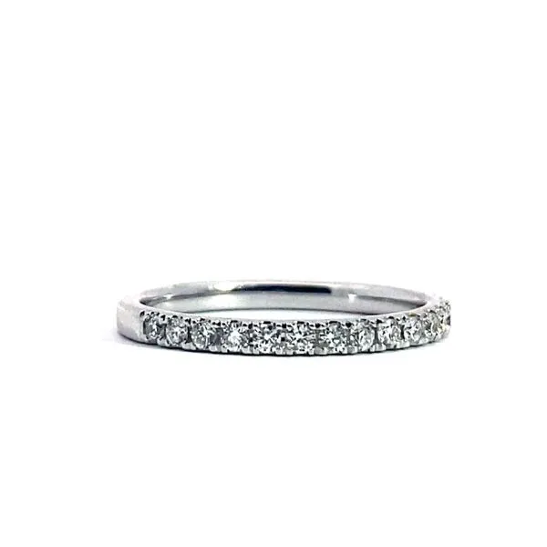 Lady's 14 Karat White Gold Curved Natural Diamond Wedding Band With Approximatley 0.40Tw Round Natural Diamonds Image 3 Brax Jewelers Newport Beach, CA