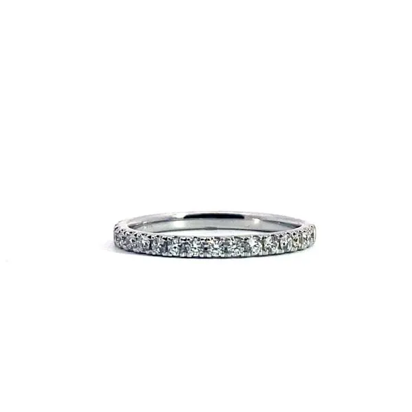 Lady's 14 Karat White Gold Curved Natural Diamond Wedding Band With Approximatley 0.40Tw Round Natural Diamonds Brax Jewelers Newport Beach, CA
