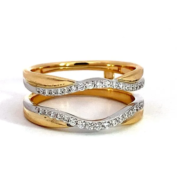 Lady's 14 Karat Two-Tone Gold Natural Diamond Wedding Band With 0.20Tw Round Diamonds Image 2 Brax Jewelers Newport Beach, CA
