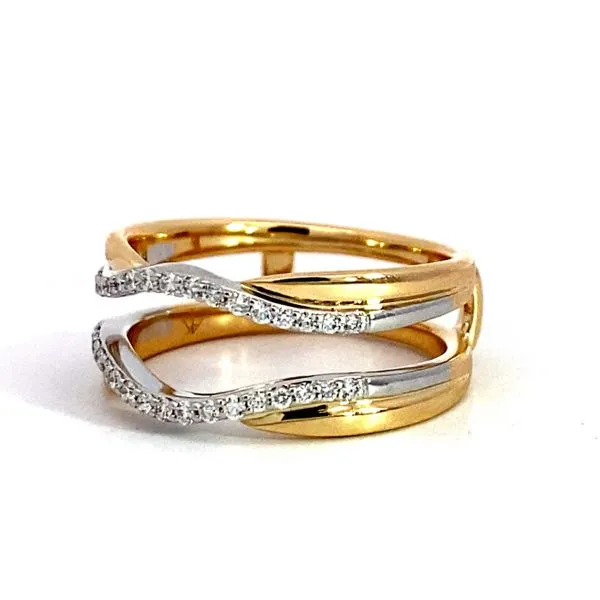 Lady's 14 Karat Two-Tone Gold Natural Diamond Wedding Band With 0.20Tw Round Diamonds Image 5 Brax Jewelers Newport Beach, CA