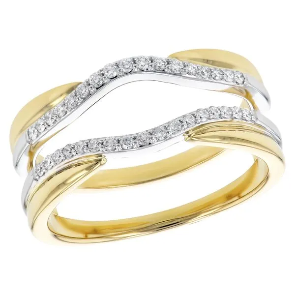 Lady's 14 Karat Two-Tone Gold Natural Diamond Wedding Band With 0.20Tw Round Diamonds Brax Jewelers Newport Beach, CA