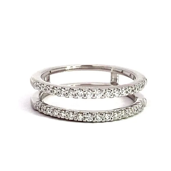Lady's 14 Karat White Gold Natural Diamond Wedding Band Guard With 0.33Tw Round Diamonds Image 3 Brax Jewelers Newport Beach, CA