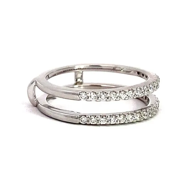 Lady's 14 Karat White Gold Natural Diamond Wedding Band Guard With 0.33Tw Round Diamonds Image 4 Brax Jewelers Newport Beach, CA