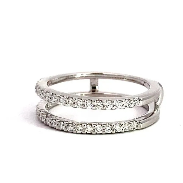 Lady's 14 Karat White Gold Natural Diamond Wedding Band Guard With 0.33Tw Round Diamonds Image 5 Brax Jewelers Newport Beach, CA