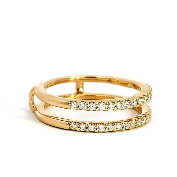 Lady's 14 Karat Yellow Gold Natural Diamond Wedding Band Guard With 0.33Tw Round Diamonds Image 4 Brax Jewelers Newport Beach, CA