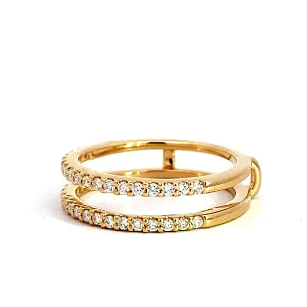 Lady's 14 Karat Yellow Gold Natural Diamond Wedding Band Guard With 0.33Tw Round Diamonds Image 5 Brax Jewelers Newport Beach, CA