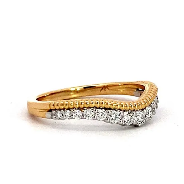 Lady's 14 Karat Two-Tone Gold Natural Diamond Wedding Band With 0.30Tw Round Diamonds Image 4 Brax Jewelers Newport Beach, CA