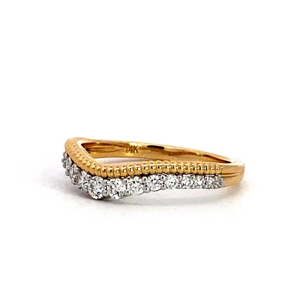 Lady's 14 Karat Two-Tone Gold Natural Diamond Wedding Band With 0.30Tw Round Diamonds Image 5 Brax Jewelers Newport Beach, CA