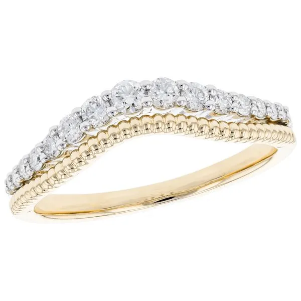 Lady's 14 Karat Two-Tone Gold Natural Diamond Wedding Band With 0.30Tw Round Diamonds Brax Jewelers Newport Beach, CA