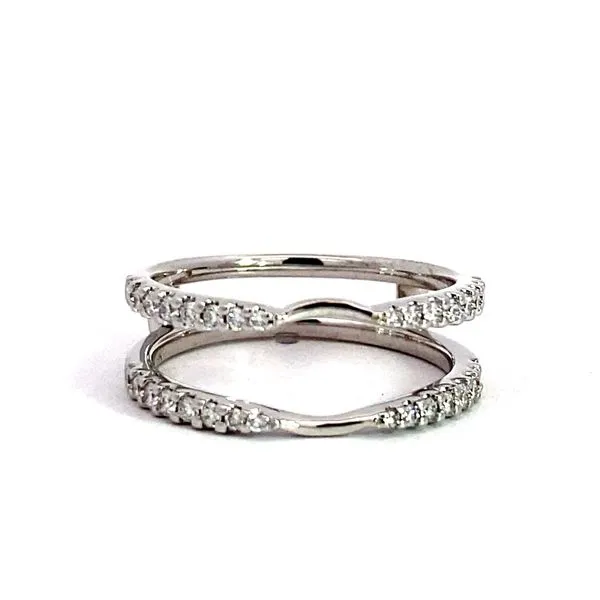 Lady's 14 Karat White Gold Natural Diamond Guard Wedding Band With 0.35Tw Round Diamonds Image 3 Brax Jewelers Newport Beach, CA