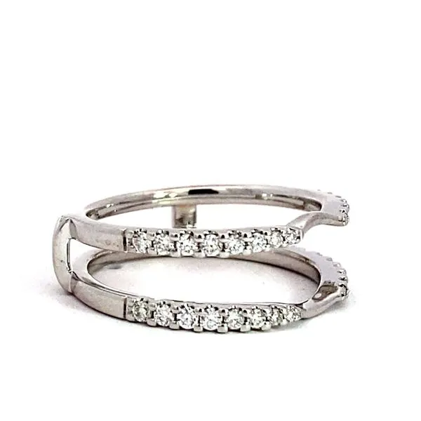 Lady's 14 Karat White Gold Natural Diamond Guard Wedding Band With 0.35Tw Round Diamonds Image 4 Brax Jewelers Newport Beach, CA