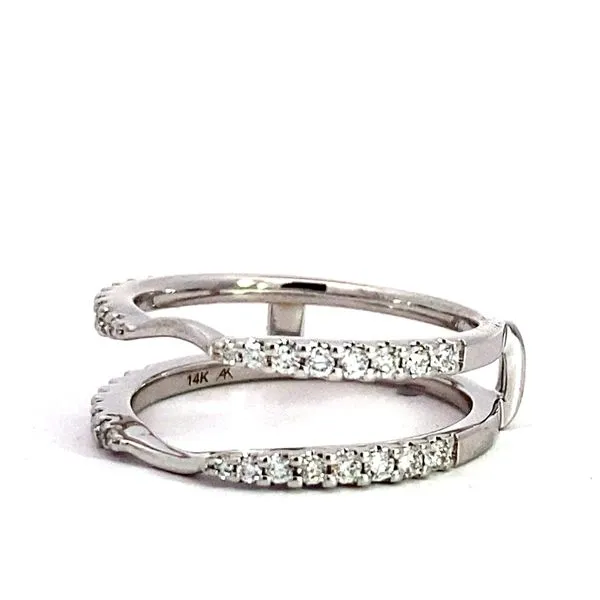 Lady's 14 Karat White Gold Natural Diamond Guard Wedding Band With 0.35Tw Round Diamonds Image 5 Brax Jewelers Newport Beach, CA