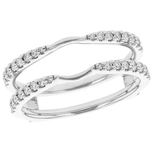Lady's 14 Karat White Gold Natural Diamond Guard Wedding Band With 0.35Tw Round Diamonds Brax Jewelers Newport Beach, CA
