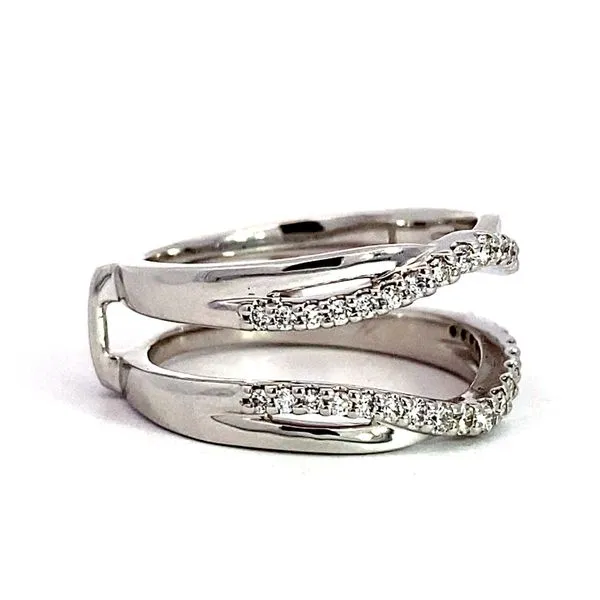 Lady's 14 Karat White Gold Natural Diamond Guard Wedding Band With 0.34Tw Round Diamonds Image 4 Brax Jewelers Newport Beach, CA