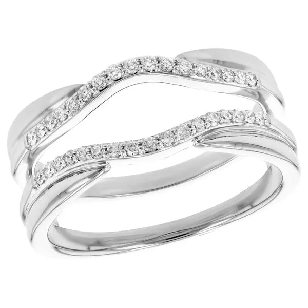 Lady's 14 Karat White Gold Natural Diamond Guard Wedding Band With 0.34Tw Round Diamonds Brax Jewelers Newport Beach, CA