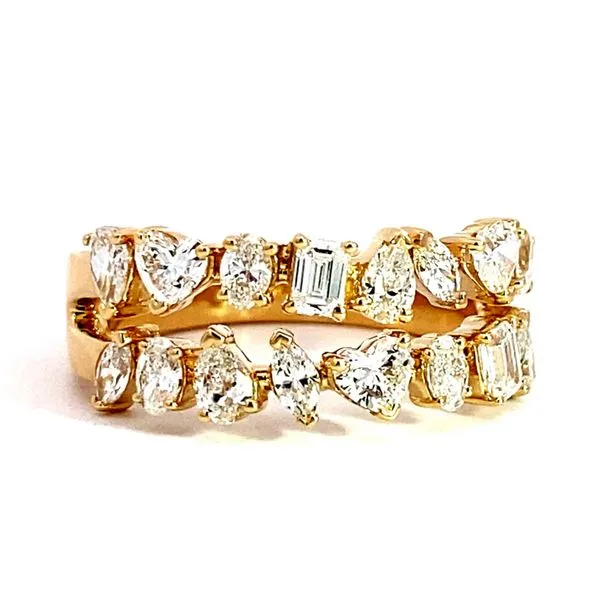 Lady's 14 Karat Yellow Gold Natural Diamond Wedding Band With 16=1.38Tw Pear, Heart, Oval, Marquise, And Emerald Cut Diamonds Image 3 Brax Jewelers Newport Beach, CA
